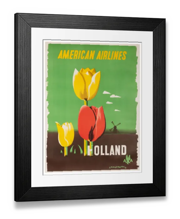 Framed Print : American Airlines Holland Poster Framed Print : American Airlines Holland Poster