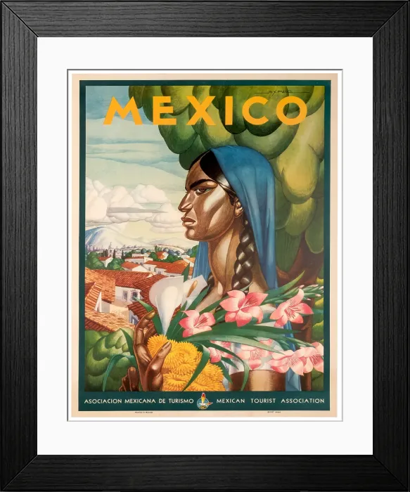 Framed Print : Mexican Flower Woman Poster Framed Print : Mexican Flower Woman Poster