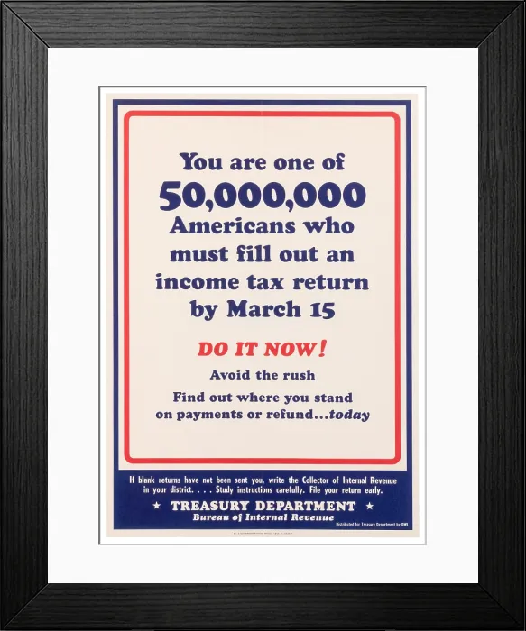 Framed Print : WW2 Income Tax Poster Framed Print : WW2 Income Tax Poster