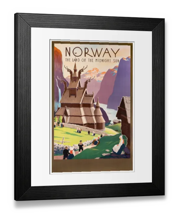 Framed Print : Norwegian Stave Church Poster Framed Print : Norwegian Stave Church Poster