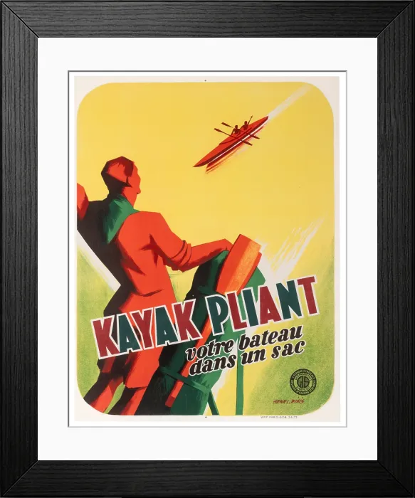 Framed Print : French Folding Kayak Poster Framed Print : French Folding Kayak Poster