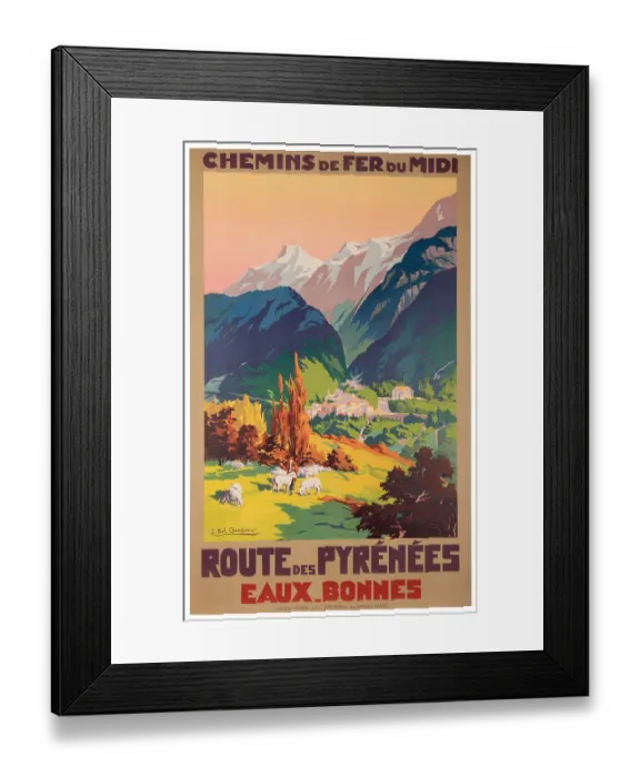 Framed Print : French Pyrenees By Rail Poster Framed Print : French Pyrenees By Rail Poster