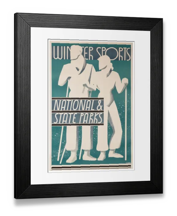 Framed Print : Winter Parks And Sports Poster Framed Print : Winter Parks And Sports Poster