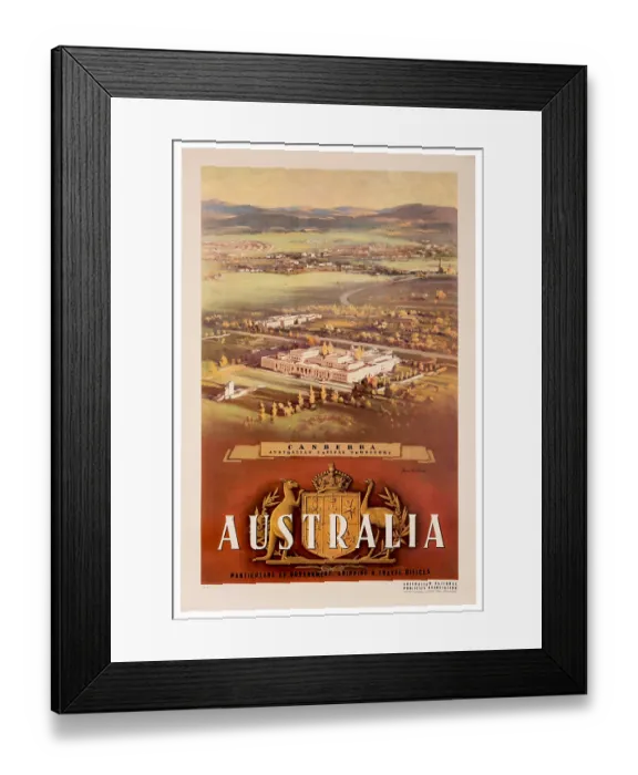 Framed Print : Canberra Australia Poster Framed Print : Canberra Australia Poster