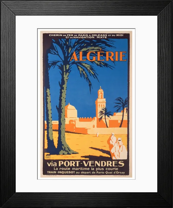 Framed Print : French Algeria Railway Poster Framed Print : French Algeria Railway Poster