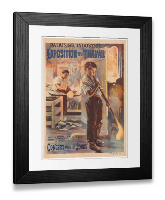 Framed Print : Glass Blowing Poster Framed Print : Glass Blowing Poster