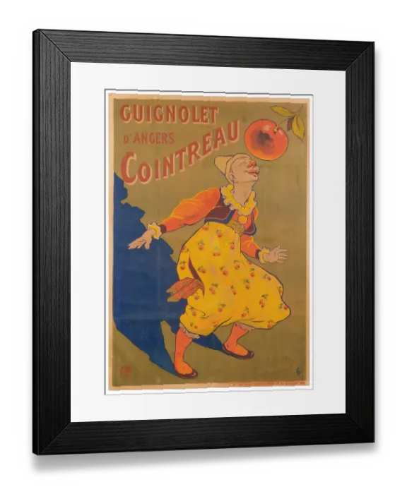 Framed Print : Cointreau. Advertising poster for Cointreau showing a person smelling fruit on a tree Framed Print : Cointreau. Advertising poster for Cointreau showing a person smelling fruit on a tree