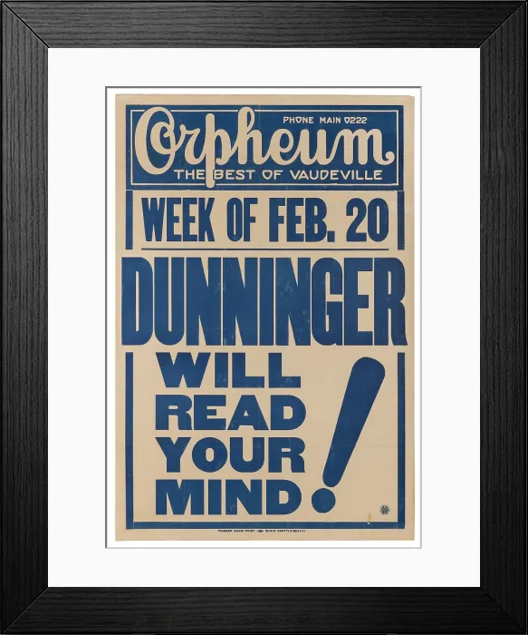 Framed Print : Joseph Dunninger Poster Framed Print : Joseph Dunninger Poster
