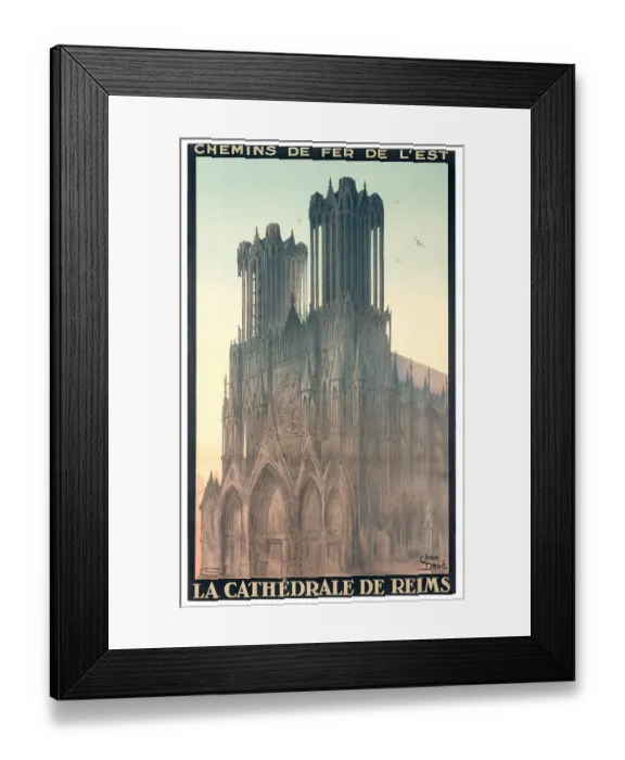 Framed Print : Reims Cathedral Poster Framed Print : Reims Cathedral Poster