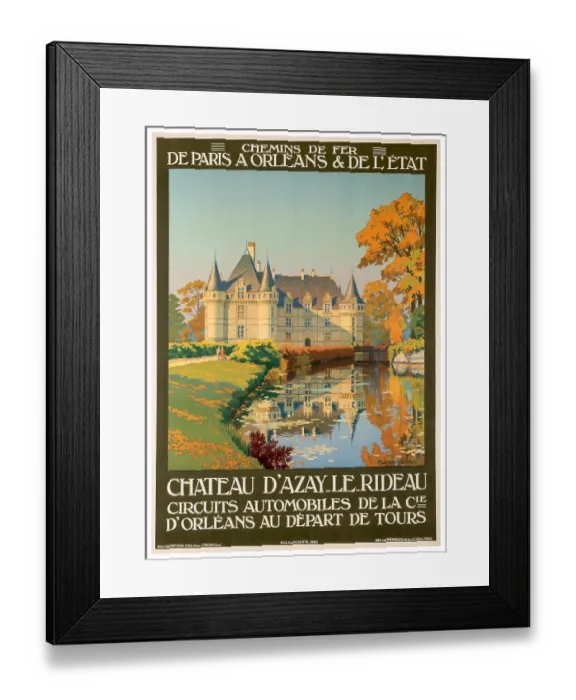 Framed Print : Loire Valley Chateau Poster Framed Print : Loire Valley Chateau Poster