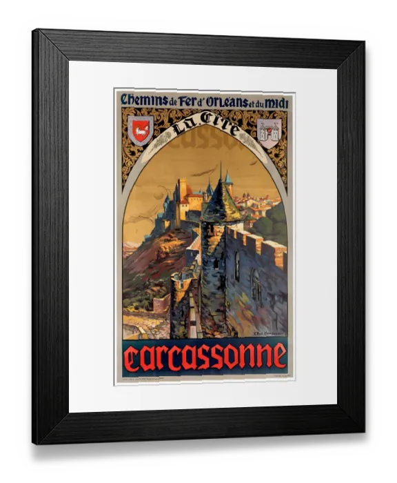 Framed Print : Medieval Carcassonne Poster Framed Print : Medieval Carcassonne Poster