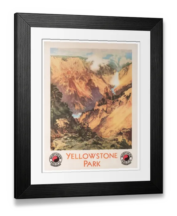 Framed Print : Yellowstone Park Poster Framed Print : Yellowstone Park Poster