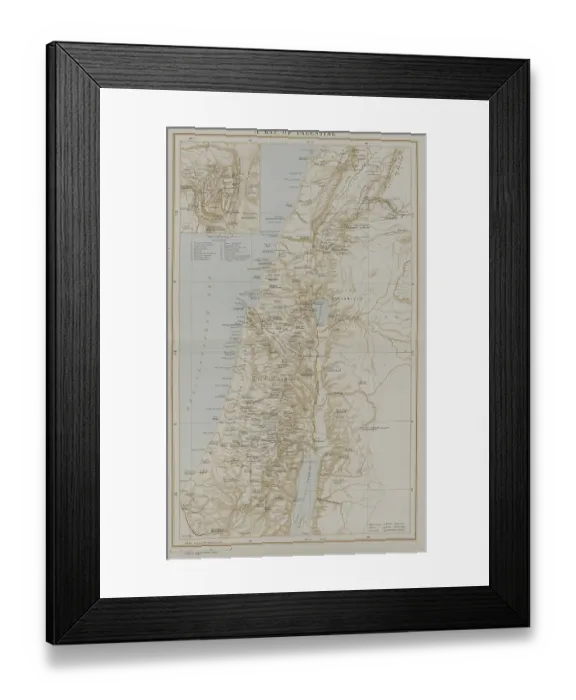 Framed Print : Map Of Palestine Framed Print : Map Of Palestine