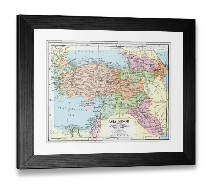 Framed Print : Map Of Asia Minor Framed Print : Map Of Asia Minor