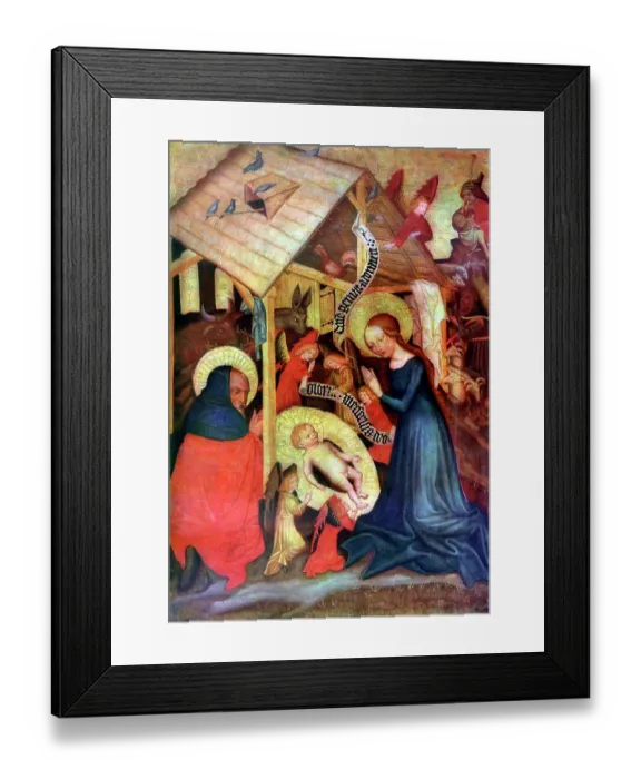 Framed Print : Adoration of the Child, after 1430 (1955). Artist: Master of the Carrying of the Cross, Vyssi Brod Framed Print : Adoration of the Child, after 1430 (1955). Artist: Master of the Carrying of the Cross, Vyssi Brod