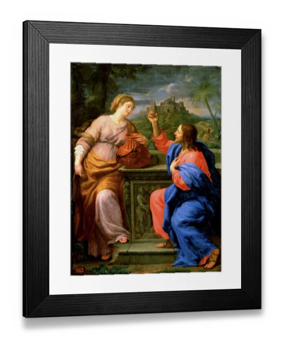 Framed Print : Christ and the Samaritan Woman at Jacob's Well'. c.17th century. Artist: Carlo Maratta Framed Print : Christ and the Samaritan Woman at Jacob's Well'. c.17th century. Artist: Carlo Maratta