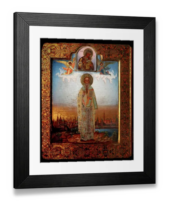 Framed Print : Saint Porphyrius of Gaza, End of 19th cen.. Artist: Chirikov, Osip Semionovich (?-1903) Framed Print : Saint Porphyrius of Gaza, End of 19th cen.. Artist: Chirikov, Osip Semionovich (?-1903)