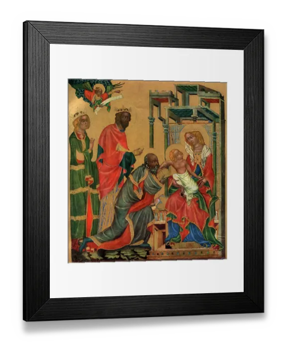 Framed Print : The Adoration of the Magi, c1350 (1955).Artist: Master of the Vyssi Brod Altar Framed Print : The Adoration of the Magi, c1350 (1955).Artist: Master of the Vyssi Brod Altar