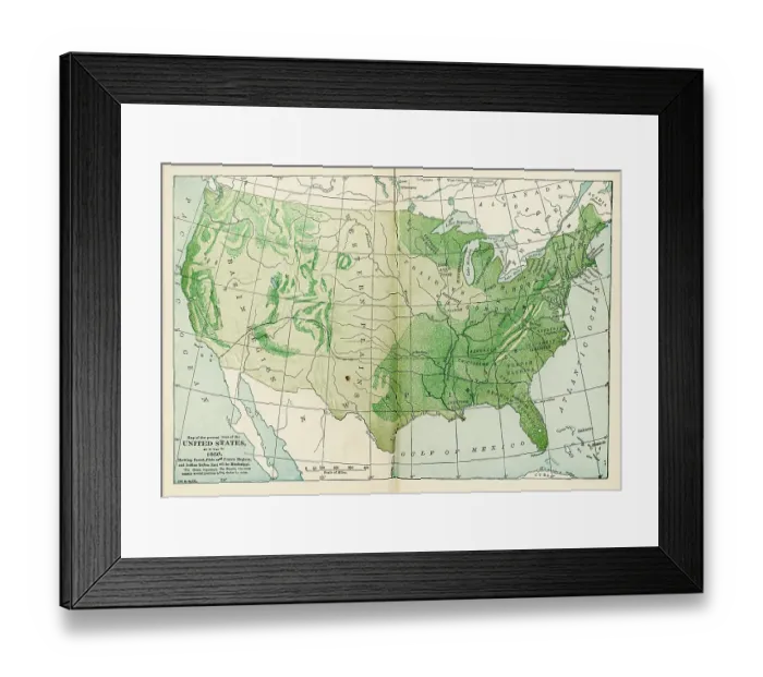 Framed Print : Map Of The United States As It Was In 1650 Framed Print : Map Of The United States As It Was In 1650