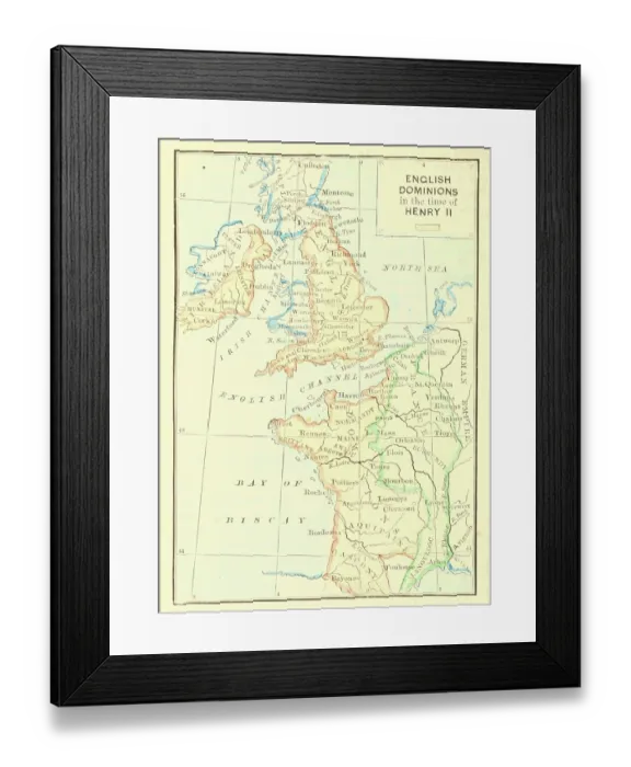 Framed Print : English Dominions In The Time Of Henry II Framed Print : English Dominions In The Time Of Henry II