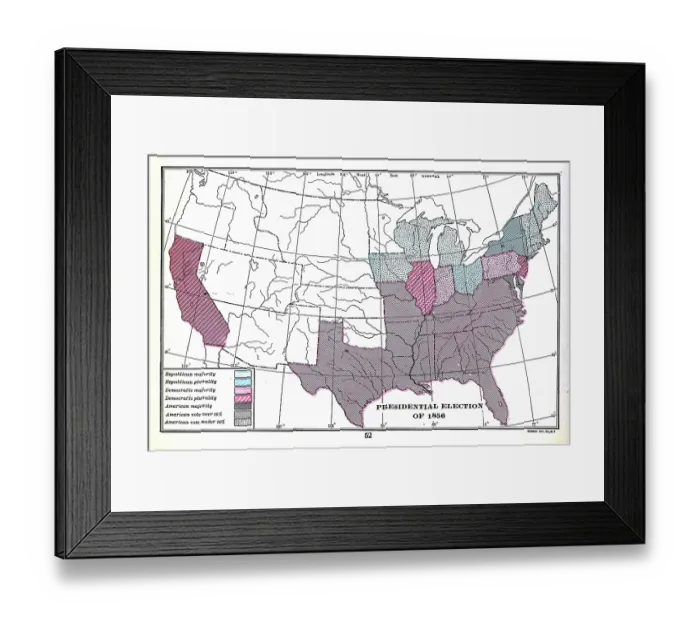 Framed Print : Presidential Election Of 1856 Framed Print : Presidential Election Of 1856
