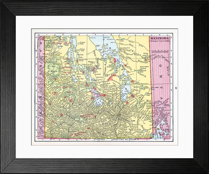 Framed Print : Map Of Manitoba Framed Print : Map Of Manitoba