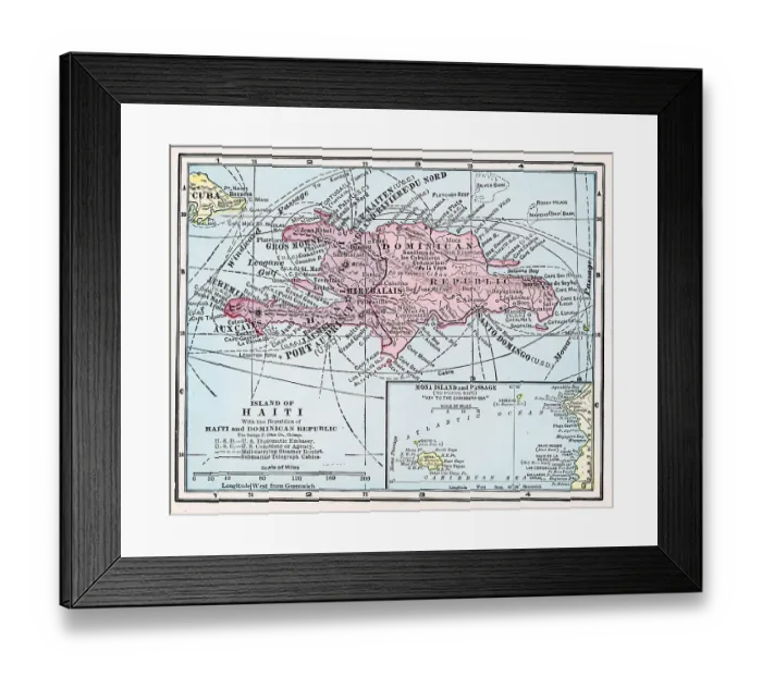 Framed Print : Map Of Haiti Framed Print : Map Of Haiti