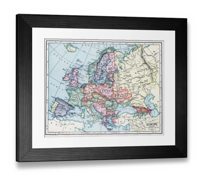 Framed Print : Map Of Europe