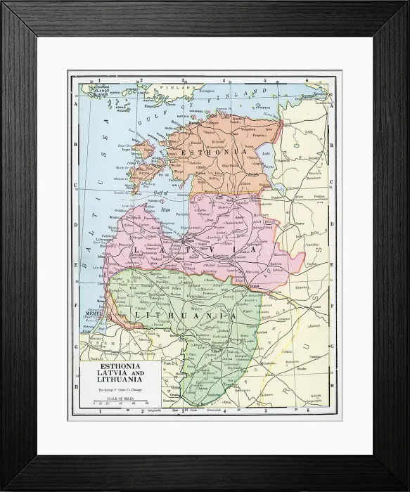 Framed Print : Map Of Estonia, Latvia, And Lithuania Framed Print : Map Of Estonia, Latvia, And Lithuania