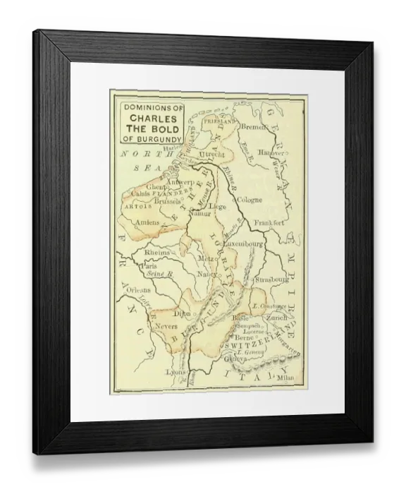 Framed Print : Dominions Of Charles The Bold Of Burgandy Framed Print : Dominions Of Charles The Bold Of Burgandy