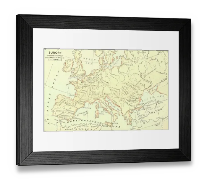 Framed Print : Europe After The Overthrow Of The Western Empire Framed Print : Europe After The Overthrow Of The Western Empire