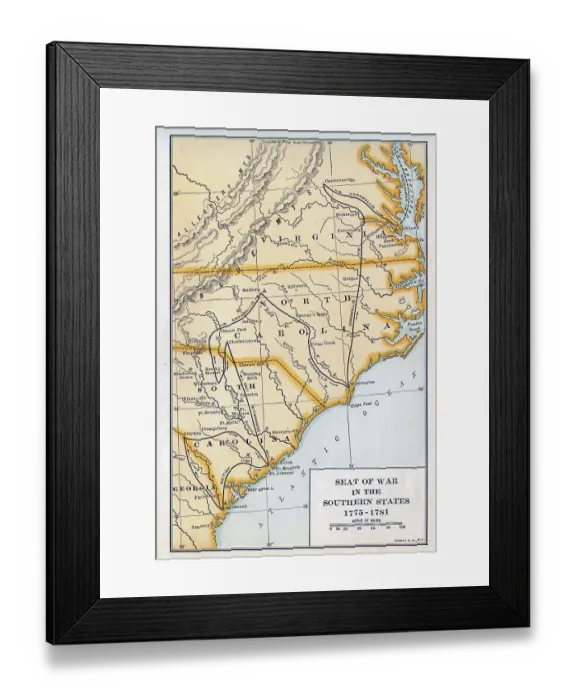 Framed Print : Map Showing The Seat Of War Framed Print : Map Showing The Seat Of War