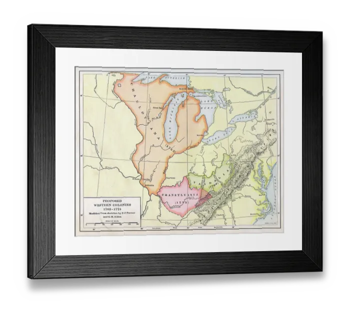 Framed Print : British Colonies After Seven Years War Framed Print : British Colonies After Seven Years War