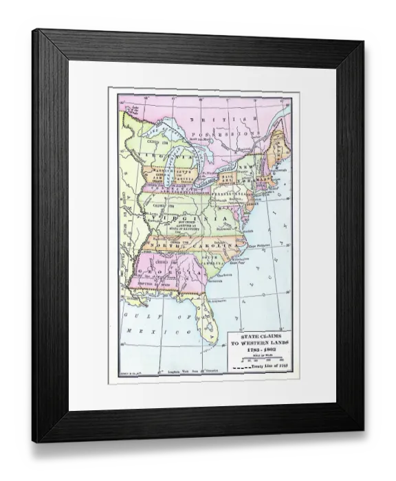 Framed Print : Territorial Claims To Western Lands