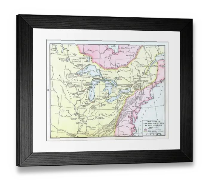 Framed Print : Progress Of French Discovery In The Interior Framed Print : Progress Of French Discovery In The Interior