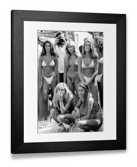 Framed Print : Surf and Bikini Contest
