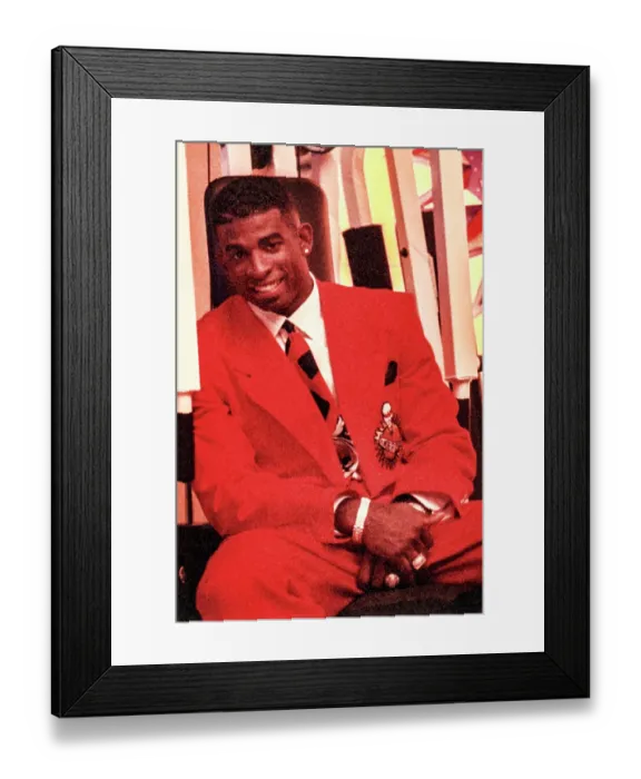 Framed Print : Deion Sanderclaus Commercial