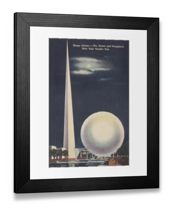 Framed Print : Vintage souvenir postcard, New York City World's Fair, 1939 Framed Print : Vintage souvenir postcard, New York City World's Fair, 1939