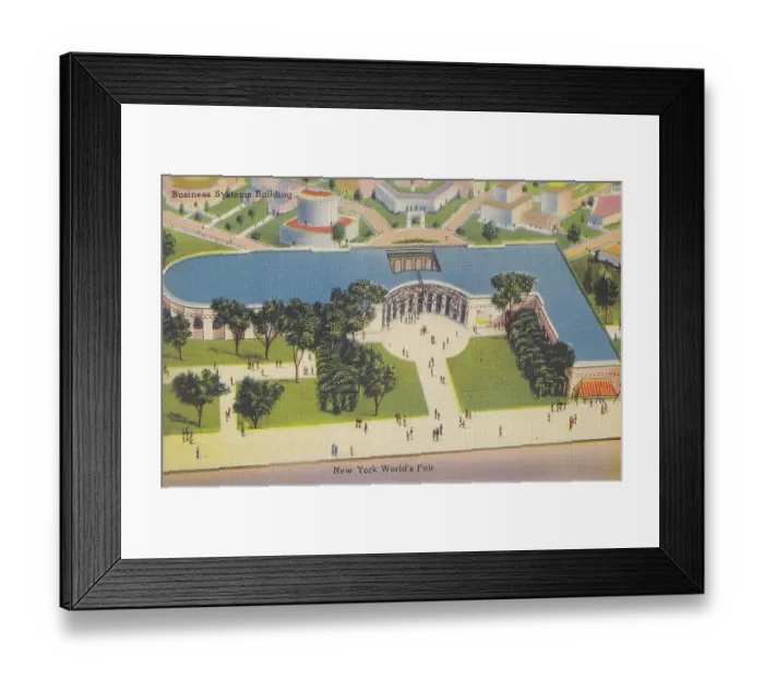 Framed Print : Vintage souvenir postcard, New York City World's Fair, 1939 Framed Print : Vintage souvenir postcard, New York City World's Fair, 1939