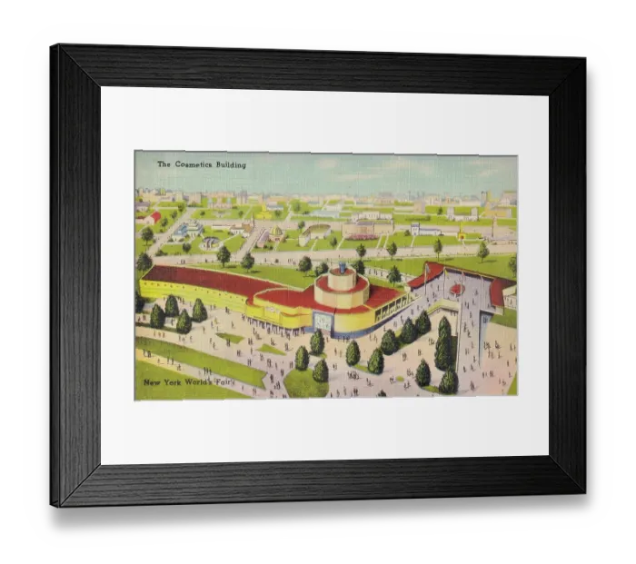 Framed Print : Vintage souvenir postcard, New York City World's Fair, 1939 Framed Print : Vintage souvenir postcard, New York City World's Fair, 1939