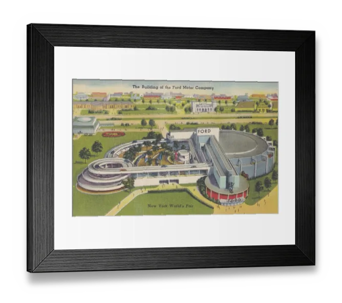 Framed Print : Vintage souvenir postcard, New York City World's Fair, 1939