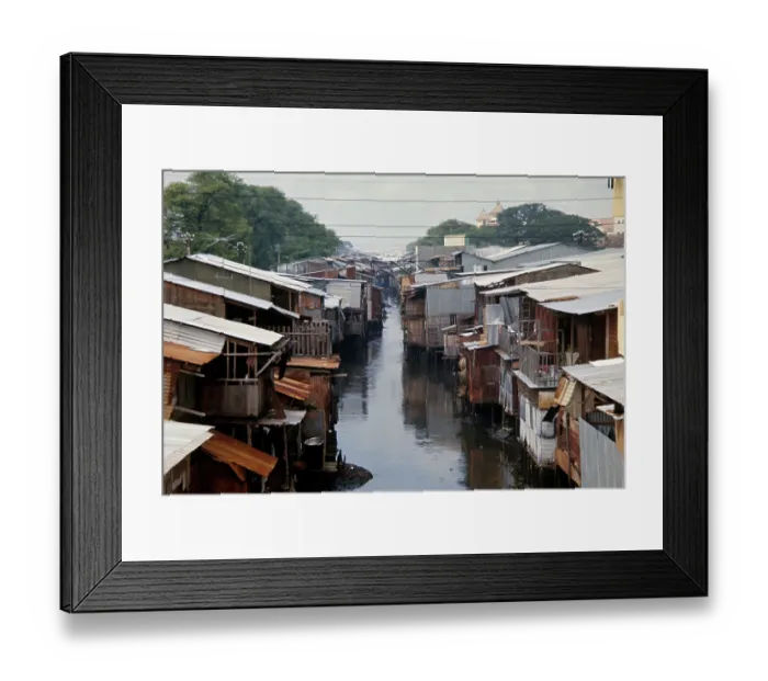 Framed Print : Wooden Shacks In Cholon, Saigon Framed Print : Wooden Shacks In Cholon, Saigon