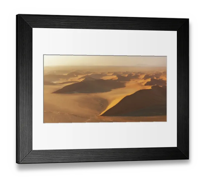 Framed Print : Huge sand dunes in dawn light in the Namib desert near Sossusvlei in Namibia, Africa