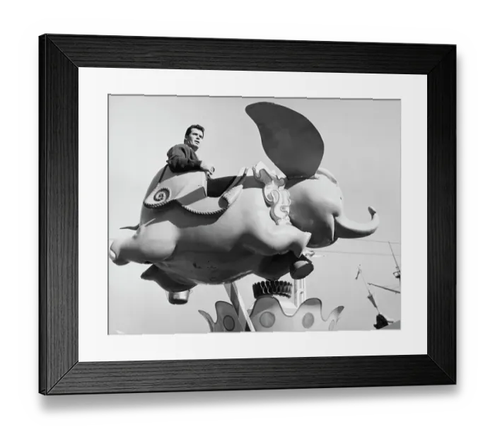 Framed Print : James Garner On Dumbo Ride Framed Print : James Garner On Dumbo Ride
