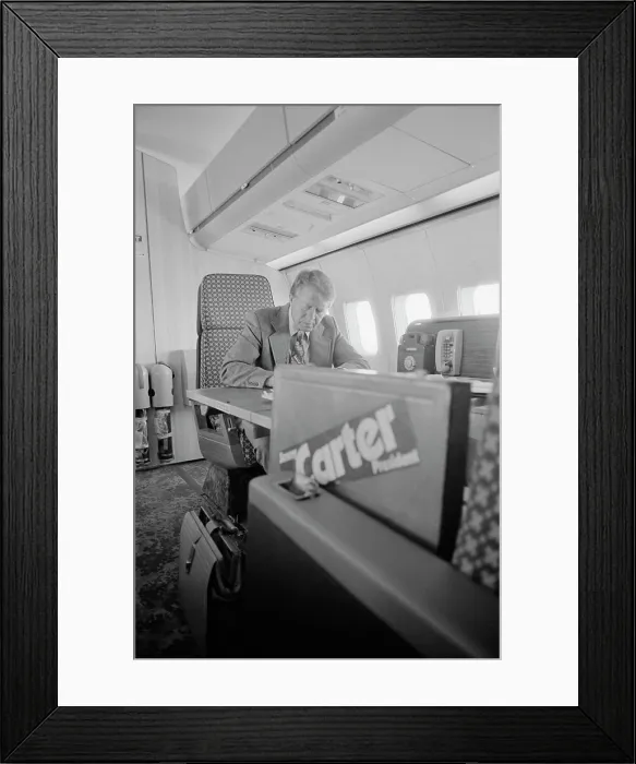 Framed Print : Jimmy Carter Working Aboard His Campaign Aircraft Framed Print : Jimmy Carter Working Aboard His Campaign Aircraft