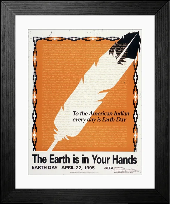 Framed Print : American Indian Earth Day Poster Framed Print : American Indian Earth Day Poster