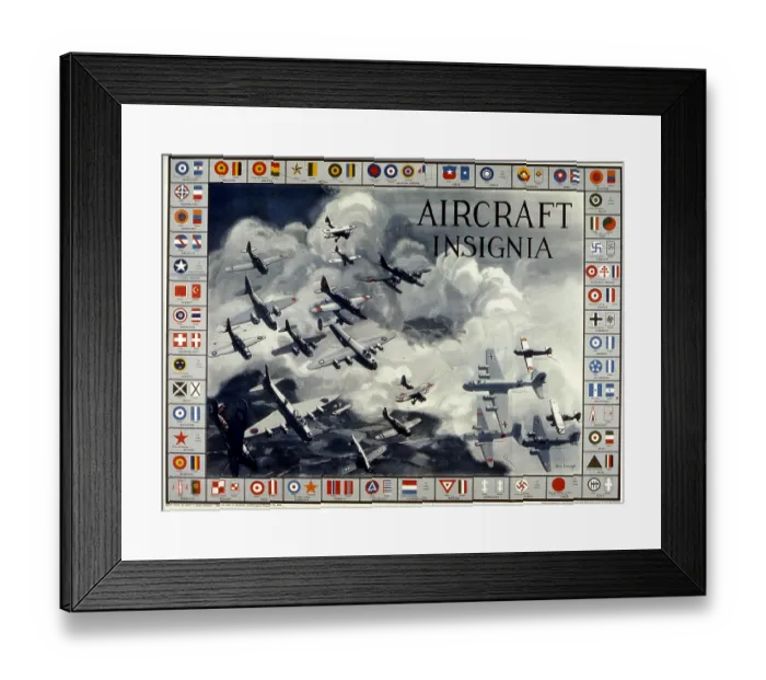 Framed Print : Aircraft Insignia Chart