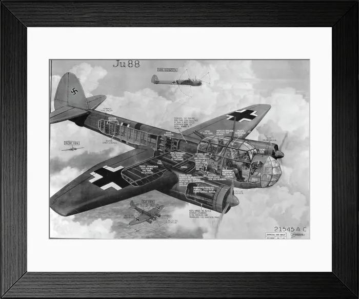 Framed Print : Cutaway Of A German Junkers Ju 88 Framed Print : Cutaway Of A German Junkers Ju 88