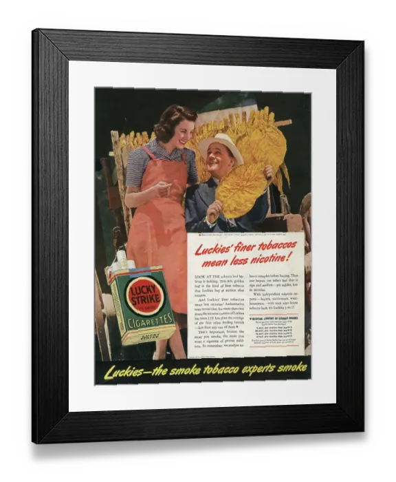 Framed Print : Lucky Strike Ad
