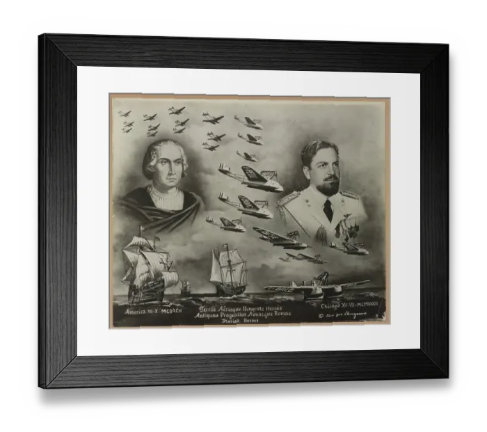 Framed Print : Columbus And Balbo Poster